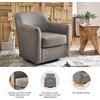 image:imageSignature Design by Ashley Bradney Swivel Chair with Genuine and Faux Leather Upholstery Contemporary ShelterArm Seating for Living Rooms and Bedrooms Light NeutralGrayish Brown