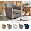 image:imageSignature Design by Ashley Bradney Swivel Chair with Genuine and Faux Leather Upholstery Contemporary ShelterArm Seating for Living Rooms and Bedrooms Light NeutralGrayish Brown