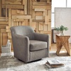 image:imageSignature Design by Ashley Bradney Swivel Chair with Genuine and Faux Leather Upholstery Contemporary ShelterArm Seating for Living Rooms and Bedrooms Light NeutralGrayish Brown