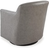 image:imageSignature Design by Ashley Bradney Swivel Chair with Genuine and Faux Leather Upholstery Contemporary ShelterArm Seating for Living Rooms and Bedrooms Light NeutralGrayish Brown