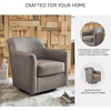 image:imageSignature Design by Ashley Bradney Swivel Chair with Genuine and Faux Leather Upholstery Contemporary ShelterArm Seating for Living Rooms and Bedrooms Light NeutralGrayish Brown