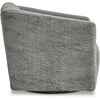 image:imageSignature Design by Ashley Bramner Swivel Chair with Charcoal Gray Faux Fur Upholstery Cozy BarrelBack Seating with Tight Cushion and Metal Base for Living Room or Bedroom