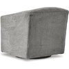 image:imageSignature Design by Ashley Bramner Swivel Chair with Charcoal Gray Faux Fur Upholstery Cozy BarrelBack Seating with Tight Cushion and Metal Base for Living Room or Bedroom