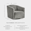 image:imageSignature Design by Ashley Bramner Swivel Chair with Charcoal Gray Faux Fur Upholstery Cozy BarrelBack Seating with Tight Cushion and Metal Base for Living Room or Bedroom