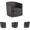 image:imageSignature Design by Ashley Brentlow Swivel Barrel Accent Chair GraniteDistressed Black