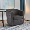image:imageSignature Design by Ashley Brentlow Swivel Barrel Accent Chair GraniteDistressed Black