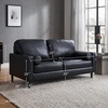 image:imageSignature Design by Ashley Bryceview Modern Tufted Chaise Lounge No Assembly Required Combination of Leather and Faux Leather Indoor Relaxation Black 42 WLoveseat