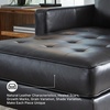 image:imageSignature Design by Ashley Bryceview Modern Tufted Chaise Lounge No Assembly Required Combination of Leather and Faux Leather Indoor Relaxation Black 42 WModern