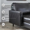 image:imageSignature Design by Ashley Bryceview Modern Tufted Chaise Lounge No Assembly Required Combination of Leather and Faux Leather Indoor Relaxation Black 42 WModern