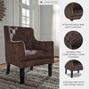image:imageSignature Design by Ashley Drakelle Traditional Accent Chair with Diamond Button Tufting Attached Cushions Fabric Upholstery 205 Seat Height Dark BrownDark Brown