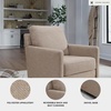 image:imageSignature Design by Ashley Freybourne NextGen Nuvella Casual Stain Resistant Swivel Accent Chair with Reversible Cushions Light GrayLight Brown