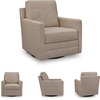 image:imageSignature Design by Ashley Freybourne NextGen Nuvella Casual Stain Resistant Swivel Accent Chair with Reversible Cushions Light GrayLight Brown