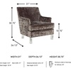 image:imageSignature Design by Ashley Gloriann Crushed Velvet Glam Accent Chair with Acrylic Legs Charcoal GrayDark Gray