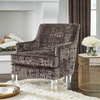 image:imageSignature Design by Ashley Gloriann Crushed Velvet Glam Accent Chair with Acrylic Legs Charcoal GrayDark Gray