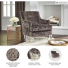 image:imageSignature Design by Ashley Gloriann Crushed Velvet Glam Accent Chair with Acrylic Legs Charcoal GrayDark Gray