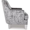 image:imageSignature Design by Ashley Gloriann Crushed Velvet Glam Accent Chair with Acrylic Legs Charcoal GrayLight Gray