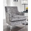 image:imageSignature Design by Ashley Gloriann Crushed Velvet Glam Accent Chair with Acrylic Legs Charcoal GrayLight Gray