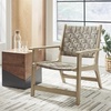 image:imageSignature Design by Ashley Jameset MidCentury Modern Accent Chair with Foot Rest Leather Woven Strips and Tight Seat Light Brown