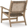 image:imageSignature Design by Ashley Jameset MidCentury Modern Accent Chair with Foot Rest Leather Woven Strips and Tight Seat Light Brown