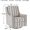 image:imageSignature Design by Ashley Kambria Swivel Glider Accent Chair IvoryBlackIvory  Black
