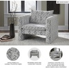 image:imageSignature Design by Ashley Kenbell Contemporary Geometric Patterned Accent Chair with Loose Cushions Black amp White