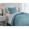 image:imageSignature Design by Ashley Kiandra Geometric Pattern amp Watercolor Succulent Design Reversible Twin Comforter with One Sham Set Light Green White