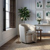 image:imageSignature Design by Ashley Kierreys Leather Swivel Barrel Chair Bone