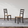 image:imageSignature Design by Ashley Ladder Back Dining Chairs Set of 2 CreamBrownLight Brown  Dark Brown
