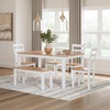 image:imageSignature Design by Ashley Ladder Back Dining Chairs Set of 2 CreamBrownLight Brown  White