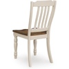 image:imageSignature Design by Ashley Ladder Back Dining Chairs Set of 2 CreamBrownWhite  Dark Brown