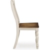 image:imageSignature Design by Ashley Ladder Back Dining Chairs Set of 2 CreamBrownWhite  Dark Brown