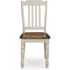 image:imageSignature Design by Ashley Ladder Back Dining Chairs Set of 2 CreamBrownWhite  Dark Brown