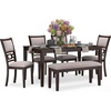 image:imageSignature Design by Ashley Langwest 6Piece Dining Table Set with BenchBrown