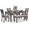 image:imageSignature Design by Ashley Langwest 6Piece Dining Table Set with BenchGrey