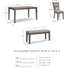 image:imageSignature Design by Ashley Langwest 6Piece Dining Table Set with BenchGrey