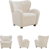 image:imageSignature Design by Ashley Larbell Contemporary Faux Shearling Tufted Upholstered Accent Chair with Wingback WhiteBeige