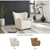 image:imageSignature Design by Ashley Larbell Contemporary Faux Shearling Tufted Upholstered Accent Chair with Wingback WhiteBeige