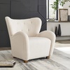 image:imageSignature Design by Ashley Larbell Contemporary Faux Shearling Tufted Upholstered Accent Chair with Wingback WhiteBeige