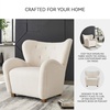 image:imageSignature Design by Ashley Larbell Contemporary Faux Shearling Tufted Upholstered Accent Chair with Wingback WhiteBeige