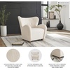image:imageSignature Design by Ashley Larbell Contemporary Faux Shearling Tufted Upholstered Accent Chair with Wingback WhiteBeige