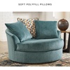 image:imageSignature Design by Ashley Laylabrook Modern Oversized Swivel Accent Chair with Removable Seat Cushion and 3 Accent Pillows OrangeBlue