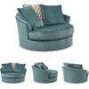 image:imageSignature Design by Ashley Laylabrook Modern Oversized Swivel Accent Chair with Removable Seat Cushion and 3 Accent Pillows OrangeBlue