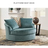 image:imageSignature Design by Ashley Laylabrook Modern Oversized Swivel Accent Chair with Removable Seat Cushion and 3 Accent Pillows OrangeBlue