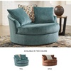 image:imageSignature Design by Ashley Laylabrook Modern Oversized Swivel Accent Chair with Removable Seat Cushion and 3 Accent Pillows OrangeBlue