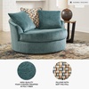 image:imageSignature Design by Ashley Laylabrook Modern Oversized Swivel Accent Chair with Removable Seat Cushion and 3 Accent Pillows OrangeBlue