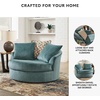 image:imageSignature Design by Ashley Laylabrook Modern Oversized Swivel Accent Chair with Removable Seat Cushion and 3 Accent Pillows OrangeBlue