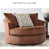 image:imageSignature Design by Ashley Laylabrook Modern Oversized Swivel Accent Chair with Removable Seat Cushion and 3 Accent Pillows OrangeOrange
