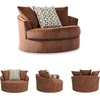 image:imageSignature Design by Ashley Laylabrook Modern Oversized Swivel Accent Chair with Removable Seat Cushion and 3 Accent Pillows OrangeOrange