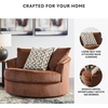 image:imageSignature Design by Ashley Laylabrook Modern Oversized Swivel Accent Chair with Removable Seat Cushion and 3 Accent Pillows OrangeOrange