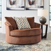image:imageSignature Design by Ashley Laylabrook Modern Oversized Swivel Accent Chair with Removable Seat Cushion and 3 Accent Pillows OrangeOrange